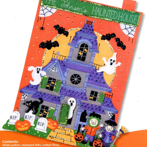 Bucilla Wandbehang-Set – Filz-Applikation Zum Selbermachen, 38 X 38 Cm, Mit Stickgarn & Perlen