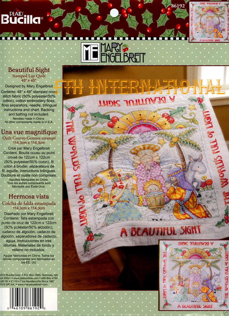 Bucilla Stamped Cross Stitch Beautiful Sight Lap Quilt Kit Etsy