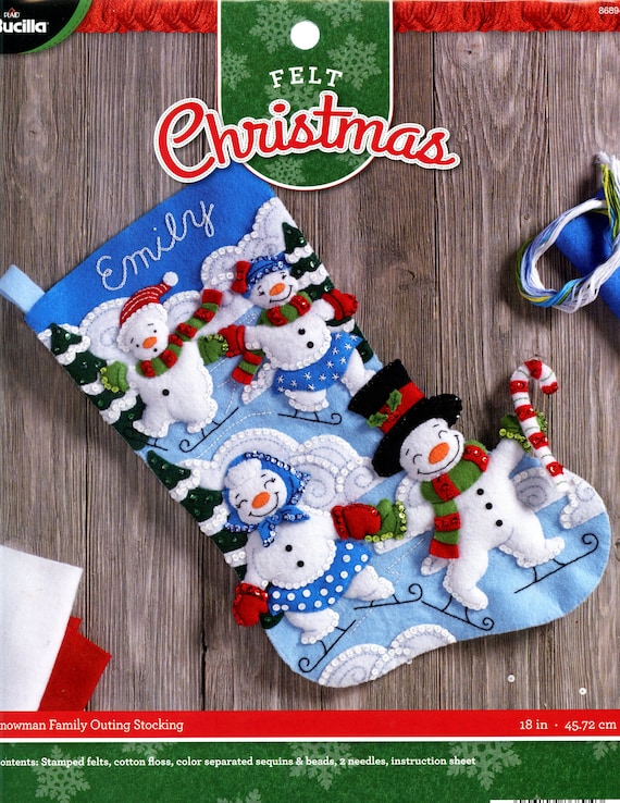 Bucilla A Christmas Skate Felt Applique Stocking Kit