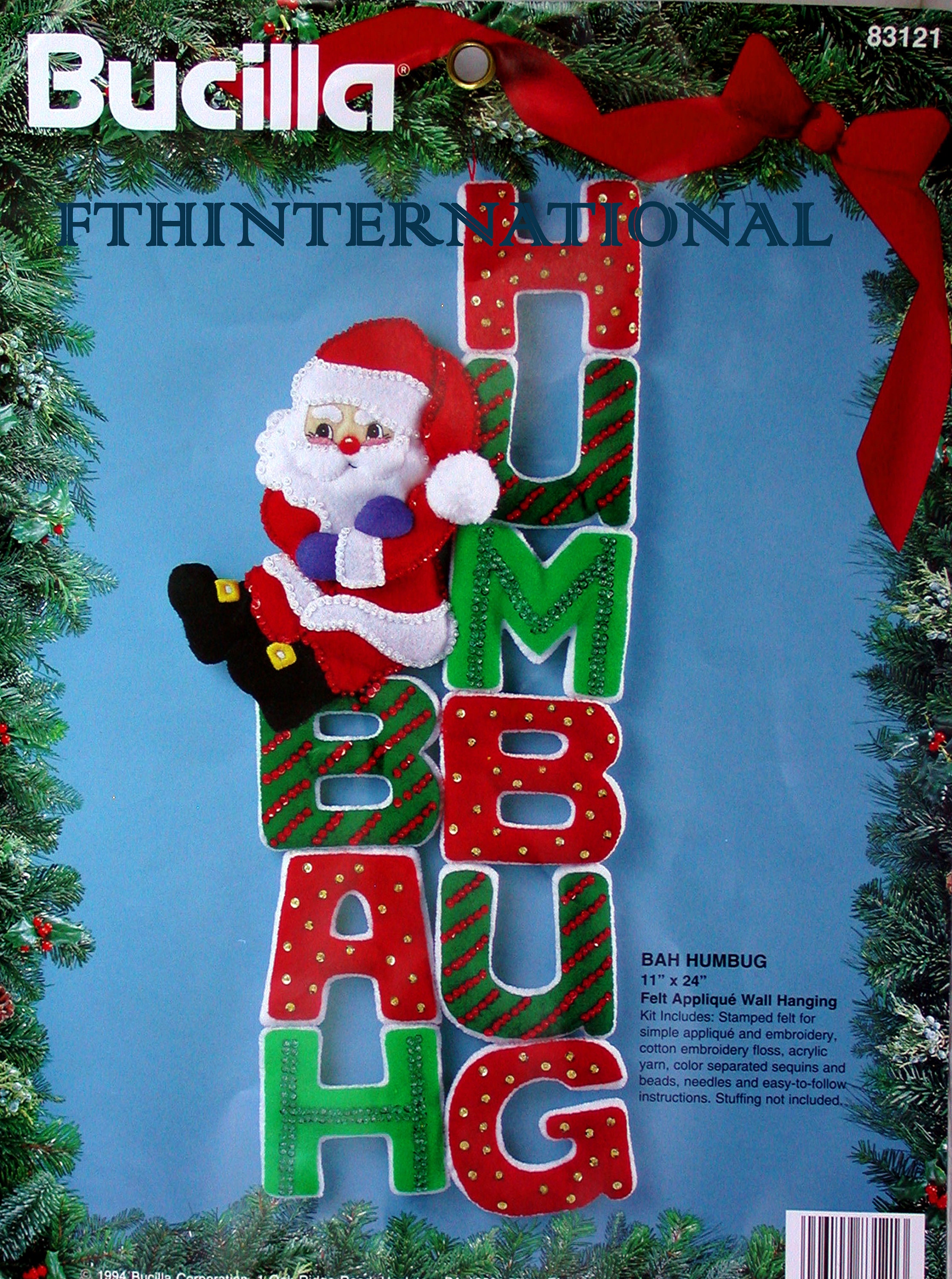 Christmas Stocking, Finished Bucilla Kit, Handmade FIREMAN SANTA CLAUS  Holiday Fireplace Mantle Wall Door Decoration 