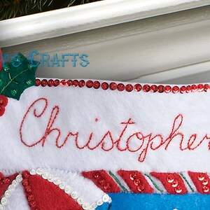 Dropping In 18 Felt Christmas Stocking Kit Santa Snowman Elf OOP 86325 DIY image 5