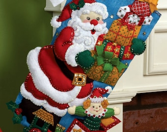 Bucilla ~ Gifts from Santa ~ 18" Christmas Stocking Kit #86304 DIY