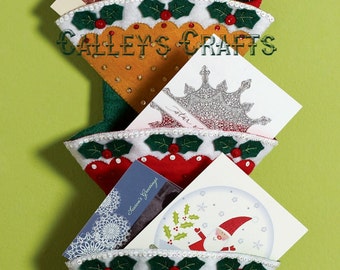 Bucilla Holly Jolly ~ Christmas Greeting Card Holder Felt Kit #86317 Santa 2012 DIY