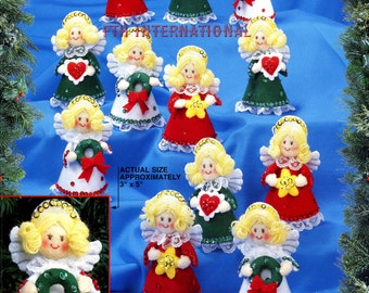 Bucilla Holiday Angels ~ 12 Pce Felt Christmas Ornament Kit #83205, Heart, Star DIY