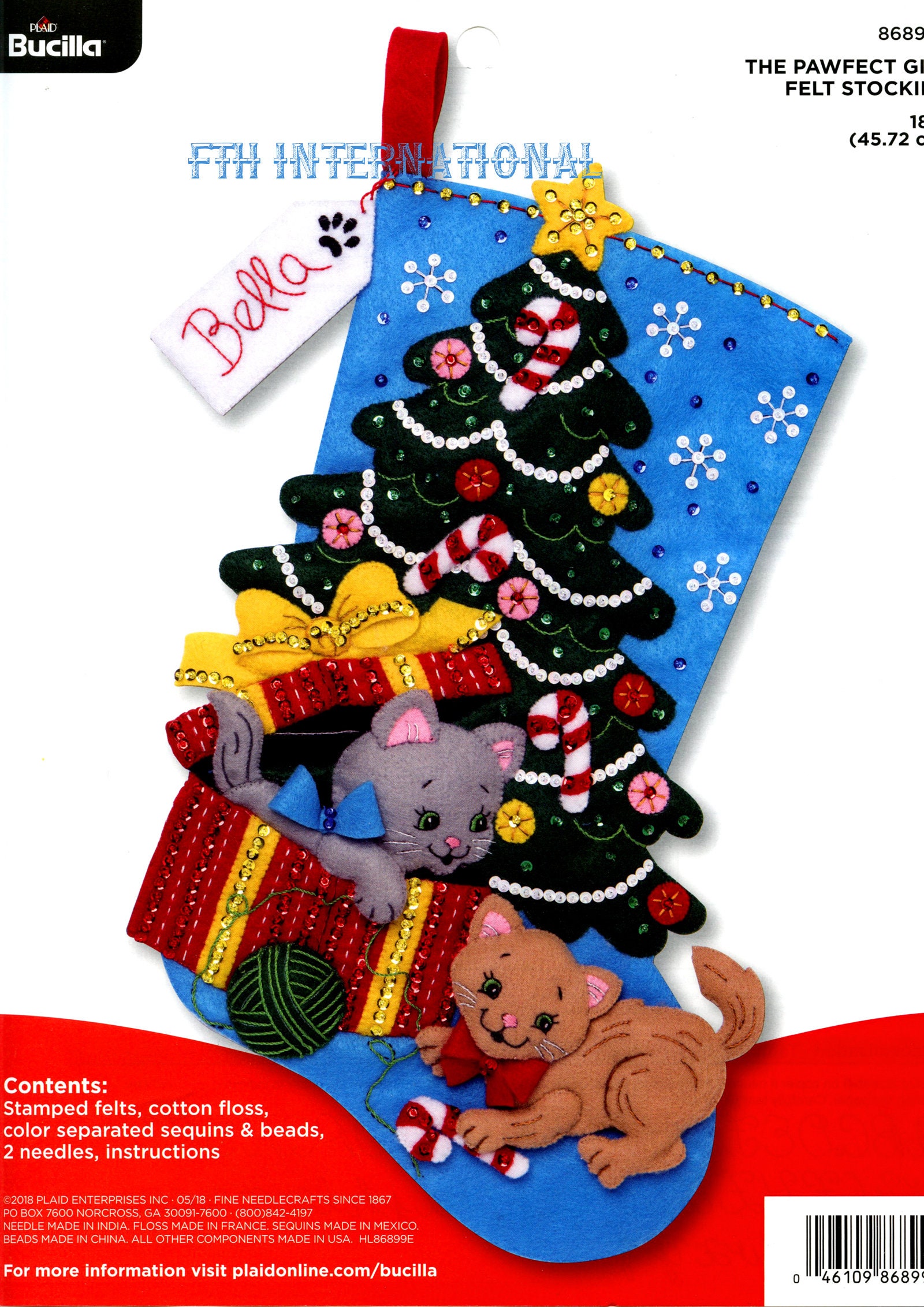 Bucilla Child's Felt Christmas Stocking Kit Snowman Animals - Ruby Lane