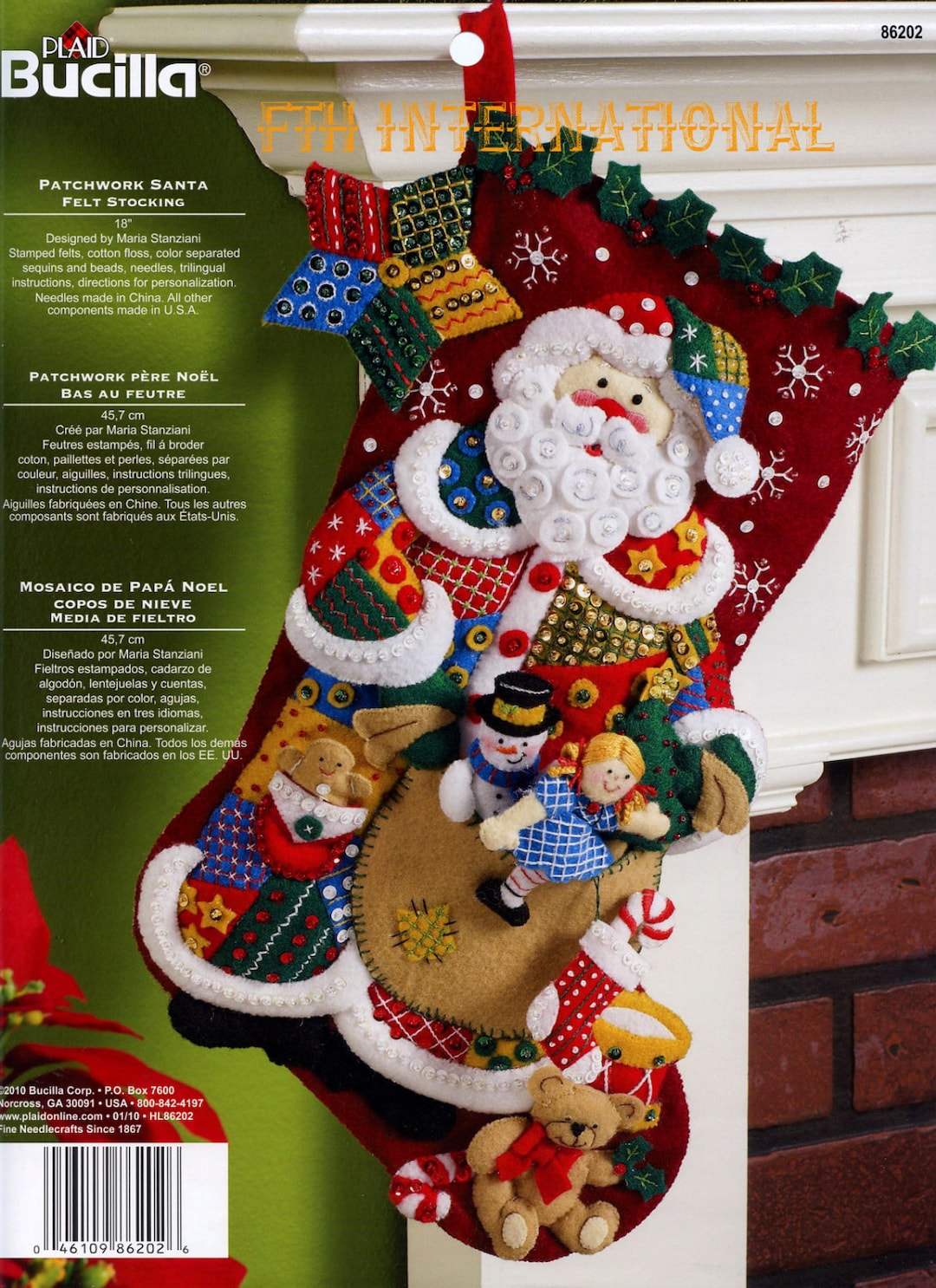 Bucilla Patchwork Santa 18 Felt Christmas Stocking Kit - Etsy