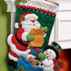Bucilla ~ Santa's List ~ 18" Felt Christmas Stocking Kit #86360 DIY