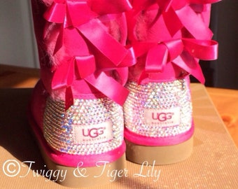Hot Pink bling Ugg Boots with Swarovski Crystal Embellishment | Etsy