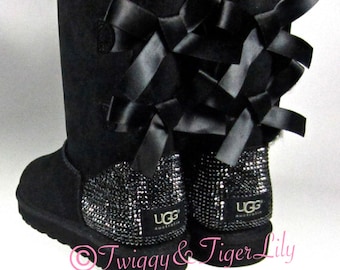 black ugg boots with bows black ugg boots with bows