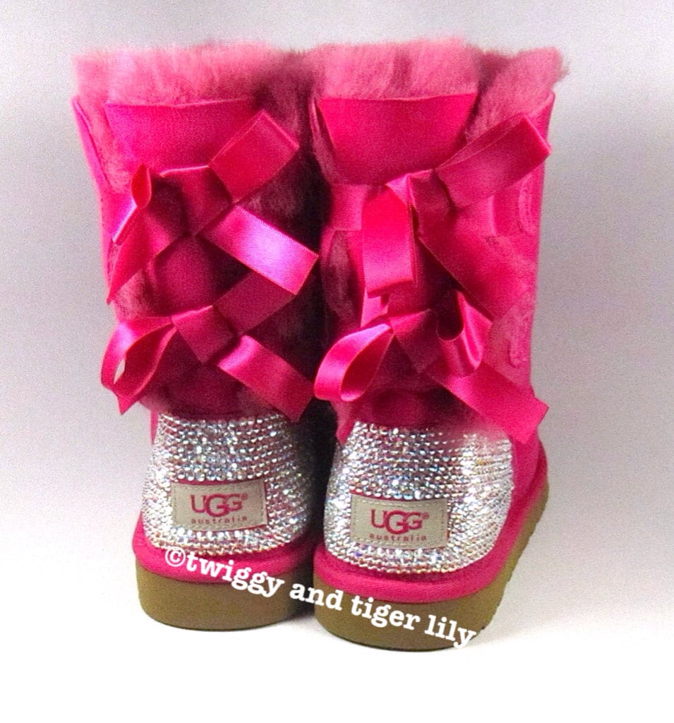 Hot Pink bling Ugg Boots with Swarovski Crystal Embellishment | Etsy