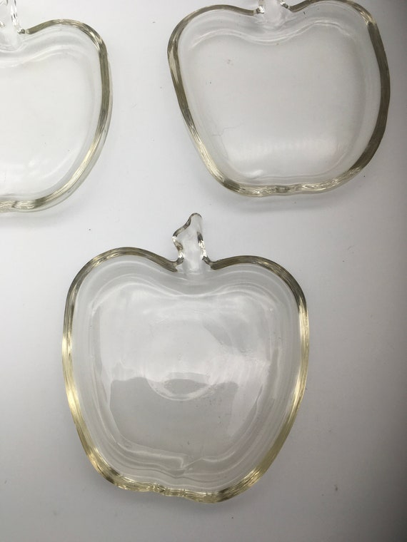 Vintage glass apple ring holding dish - image 7