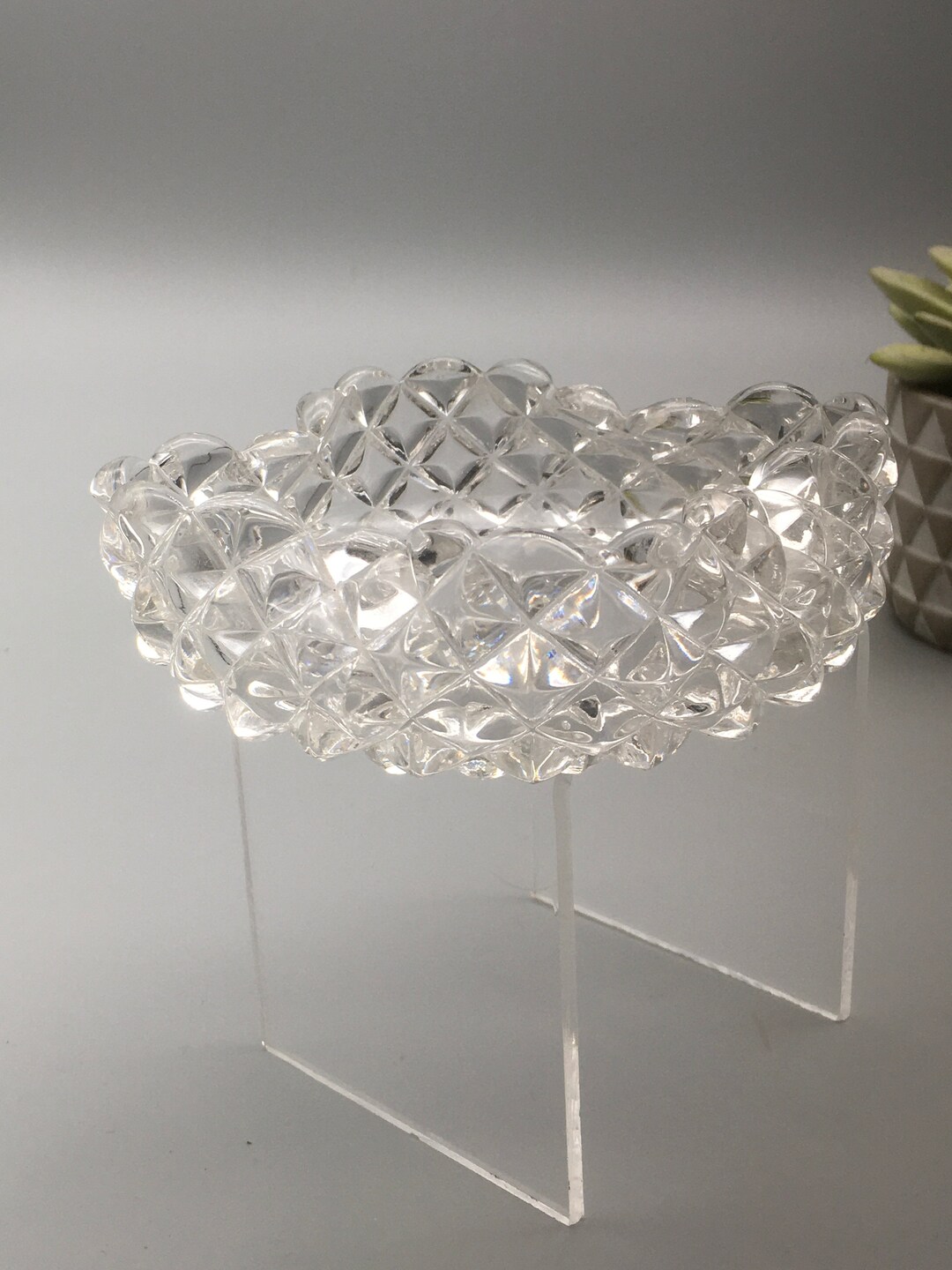 Vintage Glass Jewelry Holder Etsy