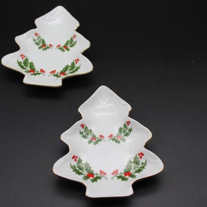 Pratos de Natal vintage em porcelana fina