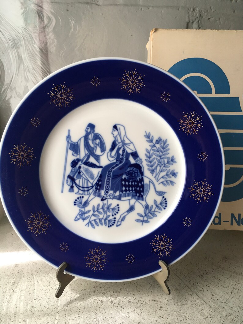 Vinatge Porsgrund Norway Christmas Theme Plates Etsy