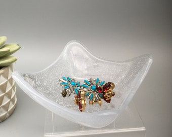 Vintage Glas Ringschälchen Halter