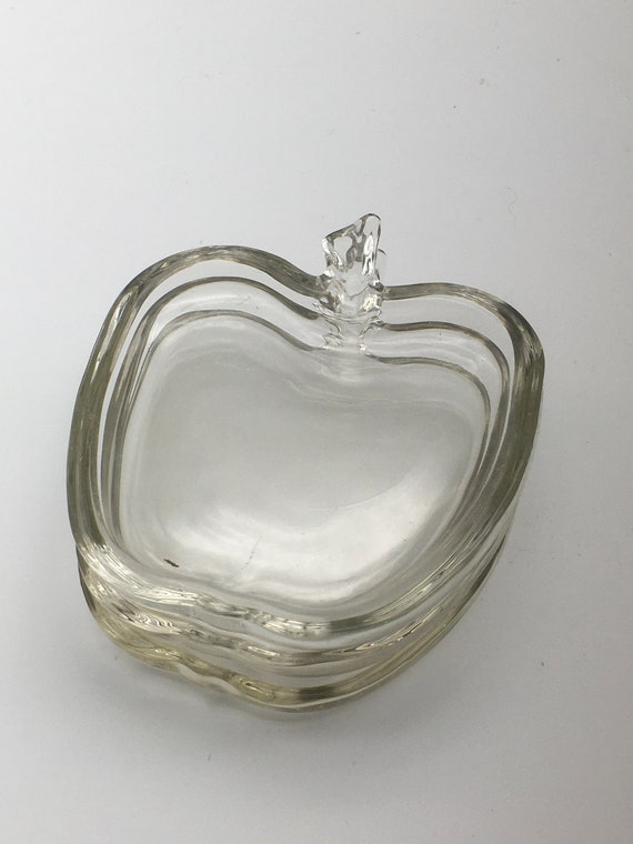 Vintage glass apple ring holding dish - image 2