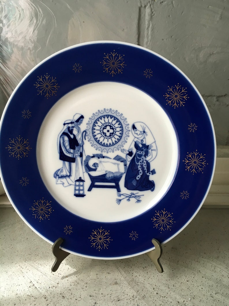 Vinatge Porsgrund Norway Christmas Theme Plates Etsy