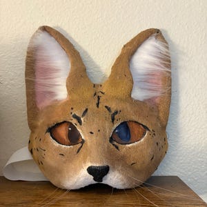 Fully lined serval therian/furry mask