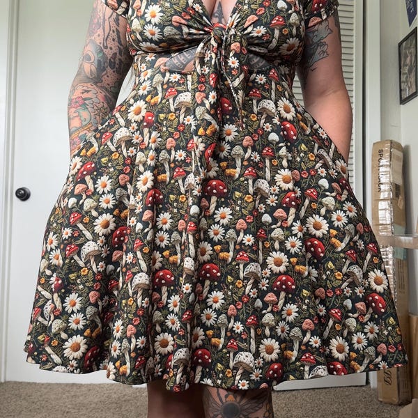 Mushroom Red Dot Print Pattern Dress main image 1