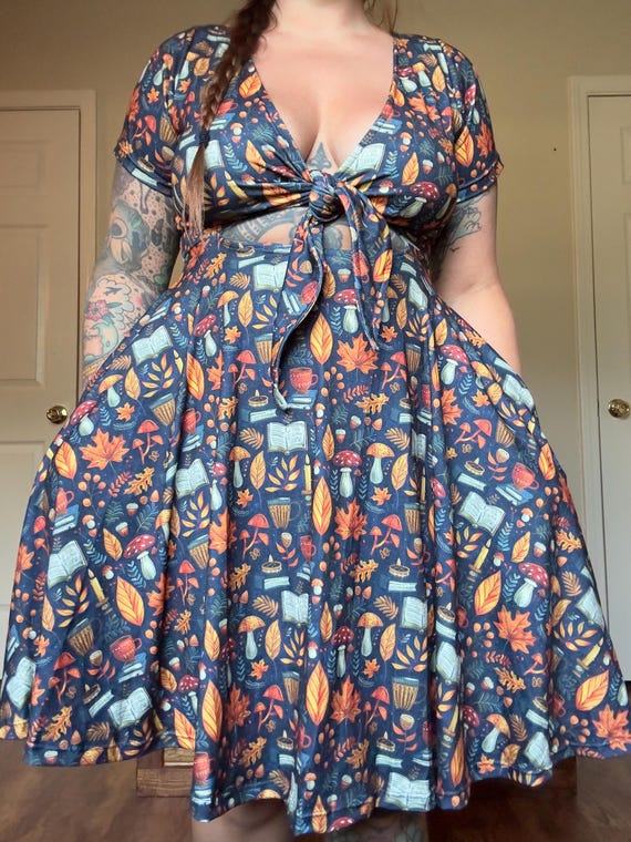 Mushroom Fairy, Witchy Dress, Autumn Dress, Halloween, Cottagecore Dress,  Floral Dress, Dress, Women's Dress, Plus Size Dresses, Fairycore - Etsy UK