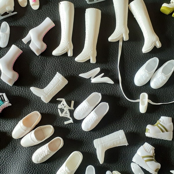 Vintage White Cream Barbie & Ken Clone Doll Shoe Heel Lot