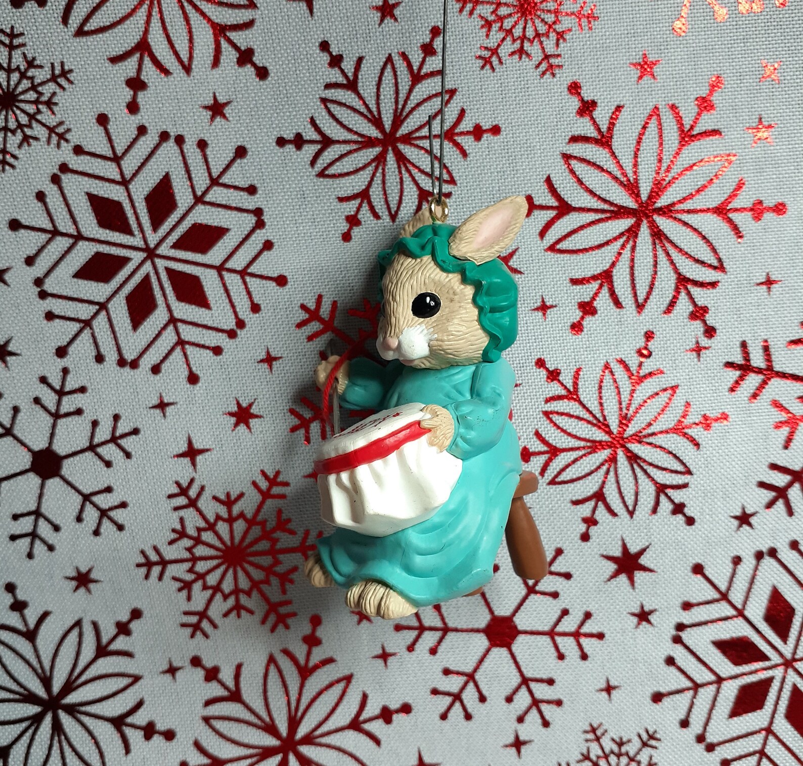 Hallmark Bunny Embroidering Ornament Christmas Gift Decor Etsy