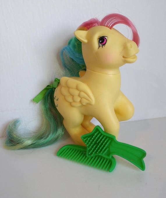 Skydancer My Little Pony G1 Pegasus Pony Rainbow Yellow Toy Etsy