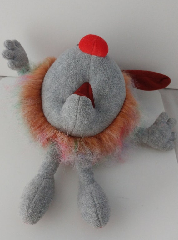 Wuzzy Big Comfy Couch Dust Bunny Plush Stuffed Toy Grey Brown Etsy