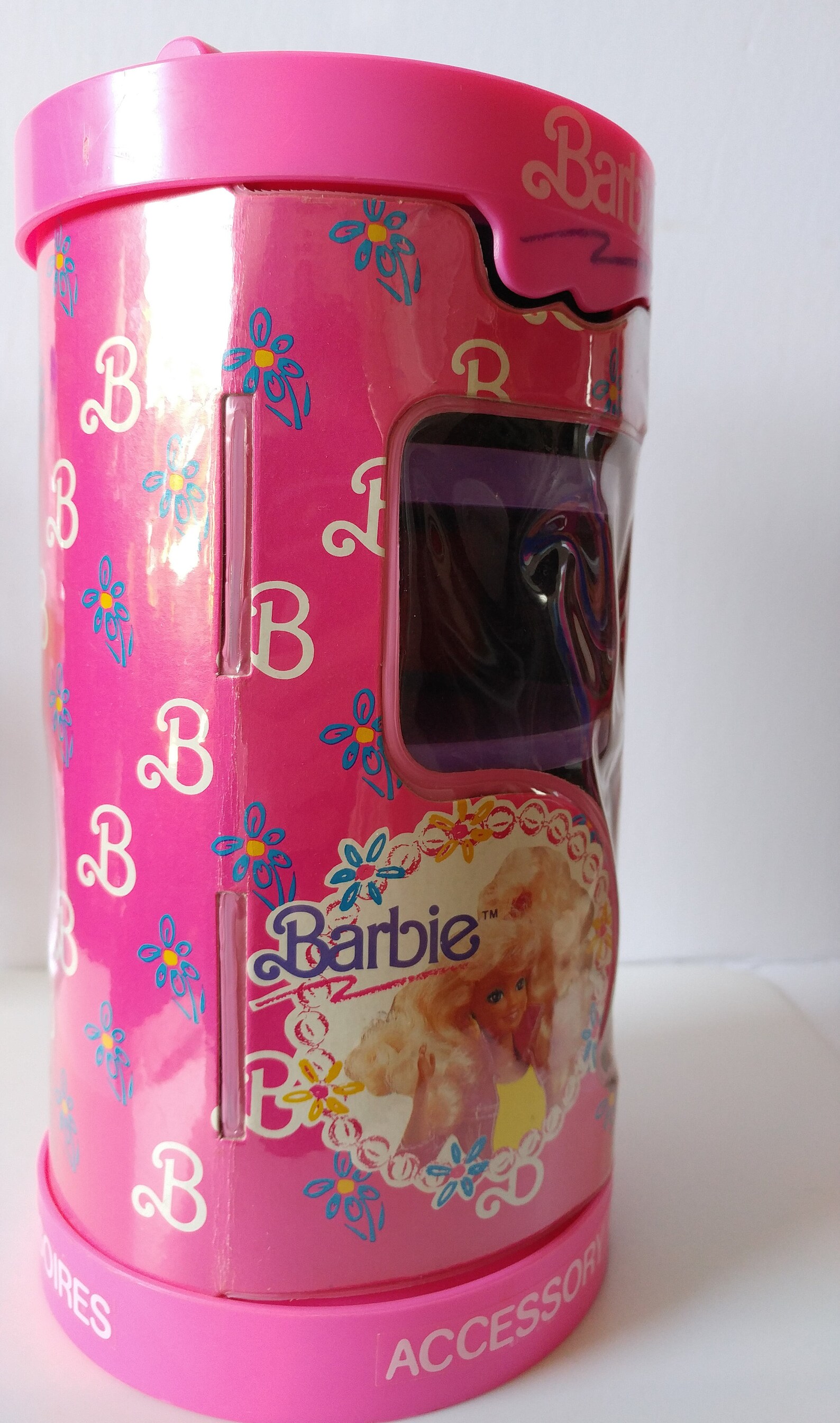 90s Barbie Accessory Case Hot Pink & Purple Vinyl Plastic Case Etsy