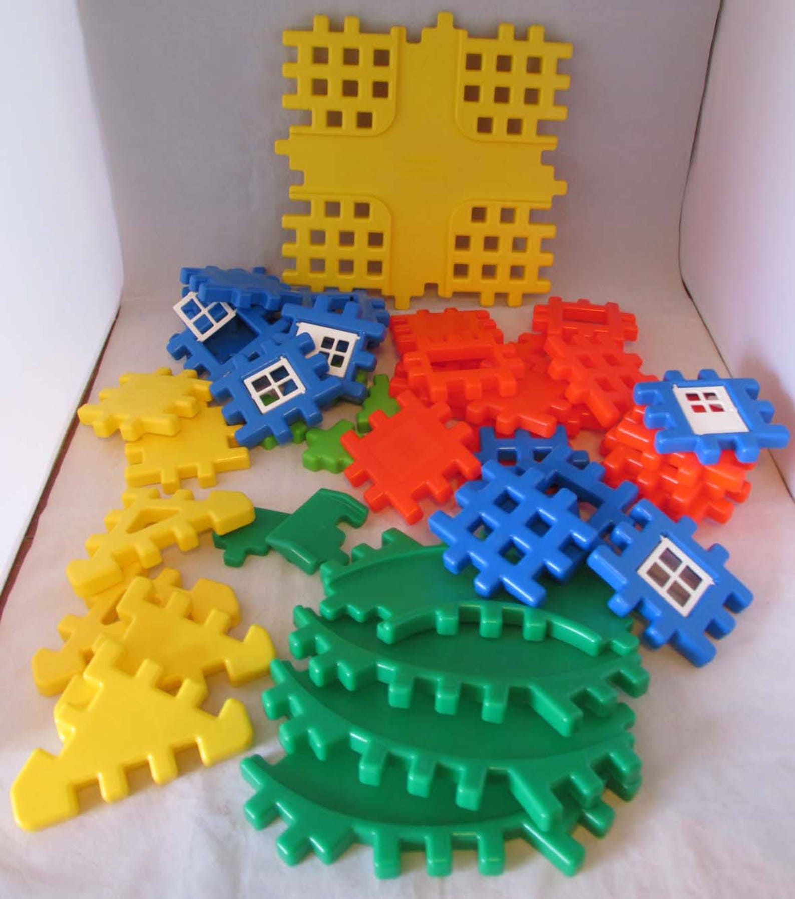 Little Tikes Wee Waffle Town Building Blocks Set 1990s 44 Etsy