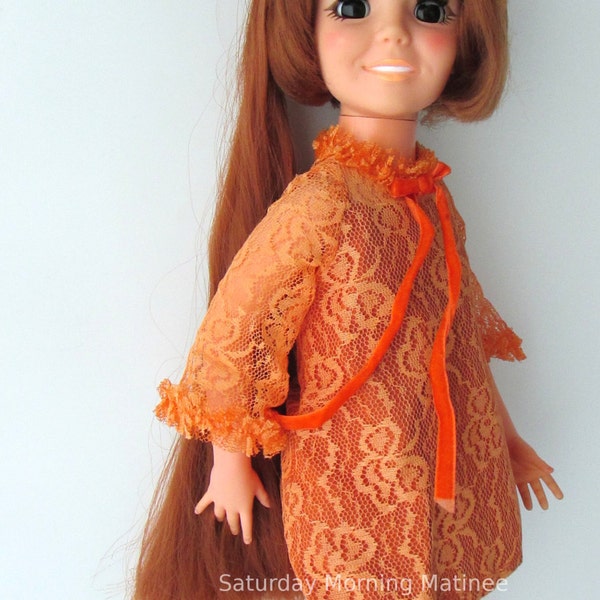 Crissy Doll Original Lace Dress & Panties Ideal 1969 Mod 18" Doll