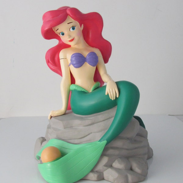 Vintage Disney Ariel The Little Mermaid Vinyl Bank Mermaid Decor 6"