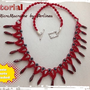 Micro Macrame Tutorial DIY Beaded Necklace for Beginners (English version)