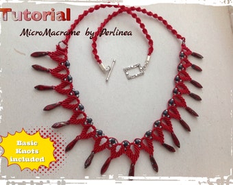 Micro Macrame Tutorial DIY Beaded Necklace for Beginners (English version)