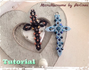 Micro macramè tutorial ciondolo croce fai da te