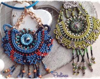 Micro Macrame Tutorial DIY Pendant Beaded Macrame