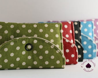Mini Monedero Dots, Monedero verde lunares, Monedero rojo lunares, Monedero azul lunares, Tarjetero negro lunares, Tarjetero morado lunares
