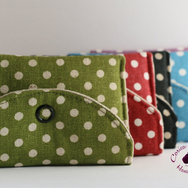 Mini Monedero Dots, Monedero verde lunares, Monedero rojo lunares, Monedero azul lunares, Tarjetero negro lunares, Tarjetero morado lunares