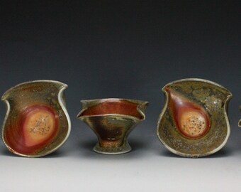Clamshell Martini Glasses, Wood Fired