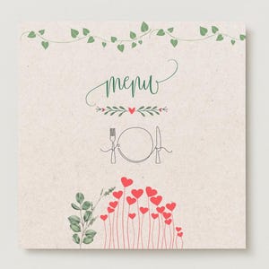 carte menu mariage personnalisé,faire part, invitation évènement