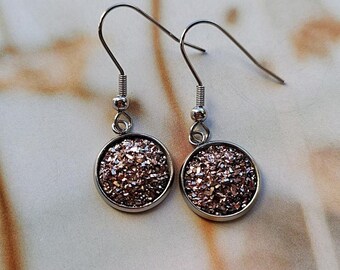 Earrings star glitter rose gold/silver gift for girlfriend