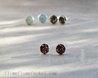 Studs Star glitter Rosgold/Silver kleine 10 mm Moederdag cadeau