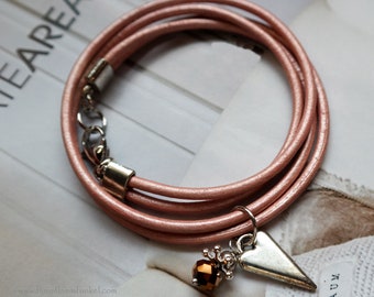 Wrap Bracelet Copper Rose Gold Heart Gift for You