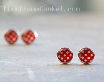 Earrings Fly agaric Dots Polkadots Red White Rockabilly Advent Calendar Filling Gift for Girlfriend Valentine's Day