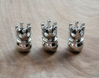 Metal beads crown crown large hole bead silver-plated 18 mm