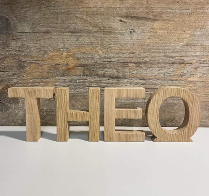 Theo Lettering Oak Wood Letters and Numbers, Font of Your Choice, Wooden Lettering ...