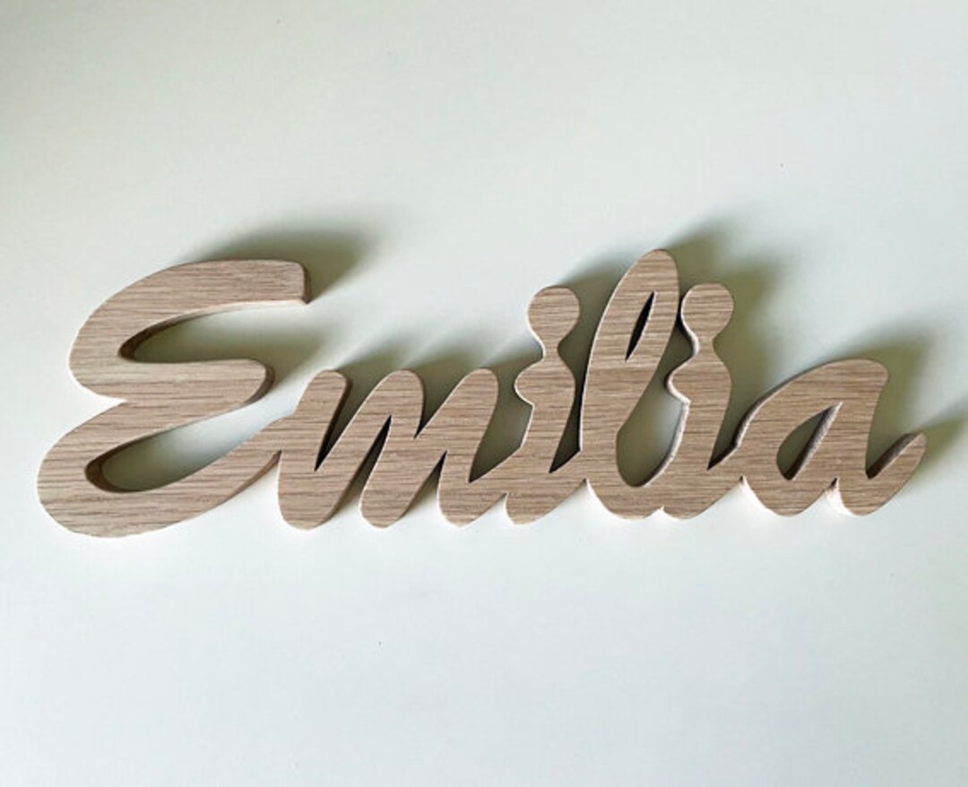 Name Made of Solid Oak Wood Lettering Made of Wood Solid - Etsy