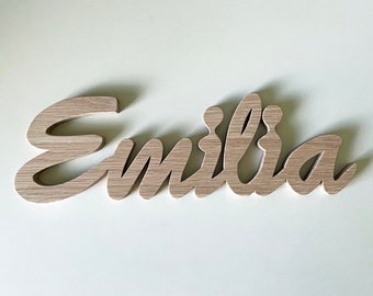 Name made of solid oak wood, lettering made of wood, solid letters, example 10 cm high, 8-15 cm high, price per letter