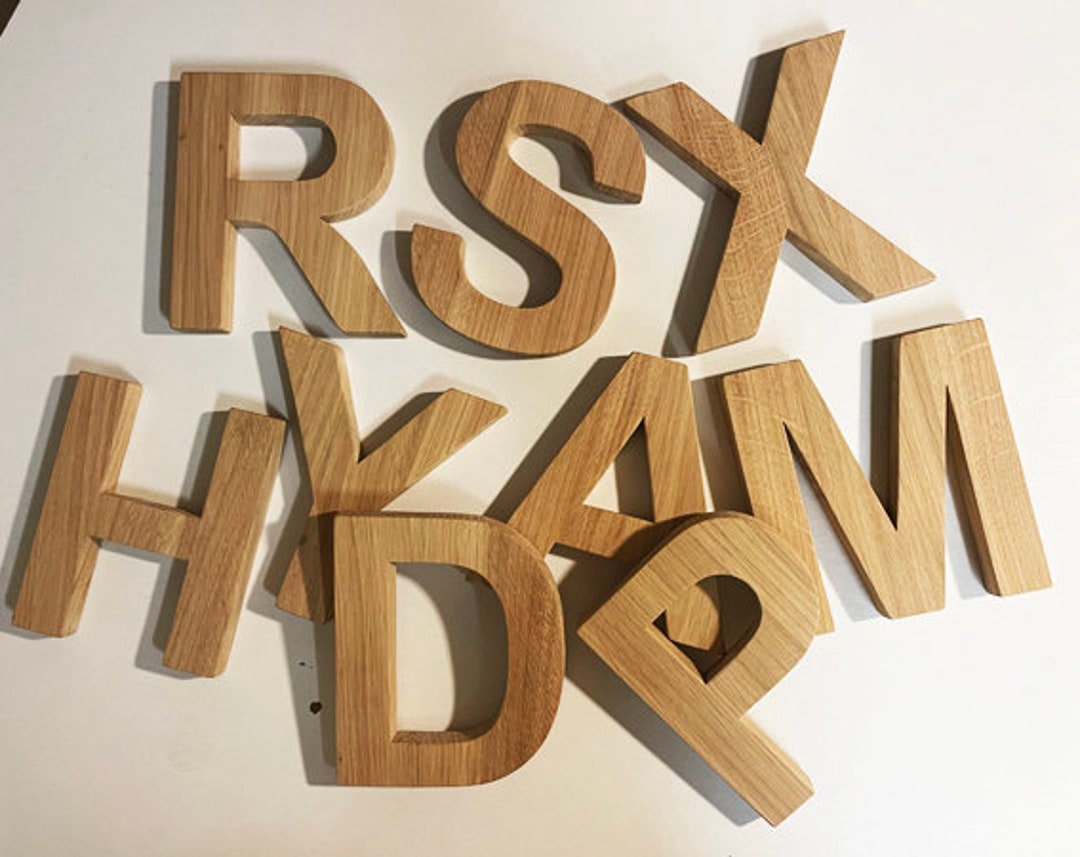 Oak Wood Letters and Numbers, Font of Your Choice, Wooden Lettering ...
