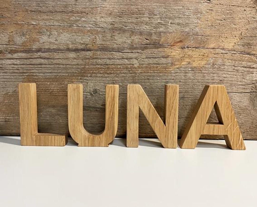 Oak Wooden Letters and Numbers, Font as Desired. Wooden Lettering ...